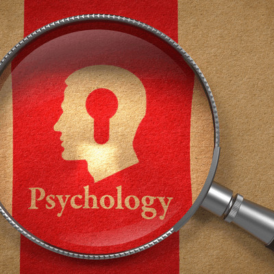 the magnifier shows the word Psychology